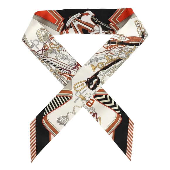 HERMES Bouquets Sellier Silk Ribbon Twilly Scarf NWT - Picture 9 of 15